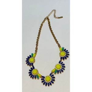 Bauble Bar Statement Necklace Yellows and Blue